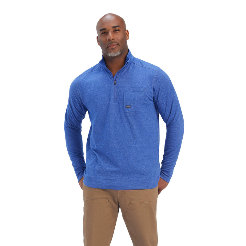Ariat Hemden Herren - Rebar Foundation 1/4 Zip Blau ( GXLWJ-8420 )